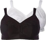 Black And White 2 Pack Elenor Firm Support Bras
