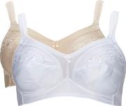 Elenor Nude And White Firm Support Bra