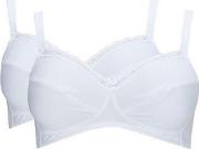 White 2 Pack Lily Cotton Bras