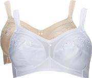 White And Nude 2 Pack Elenor Firm Support Bras
