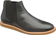 Black law Leather Slip On Chelsea Boots