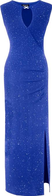 Blue Glitter Maxi Dress