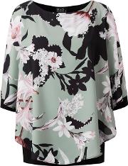 Green Floral Print Tunic Top