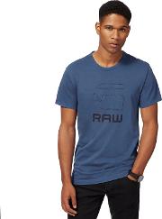 G Star Blue Logo Applique T Shirt