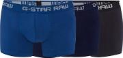 G Star Pack Of Three Blue Hipster Trunks