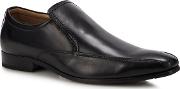 Comfort Black Leather Slip On Shoes