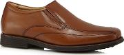 Comfort Tan Leather Slip On Shoes