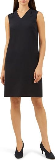 Black lynne V Neck Knee Length Tunic Dress