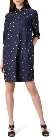 Navy Spotted marci Knee Length Tunic Dress