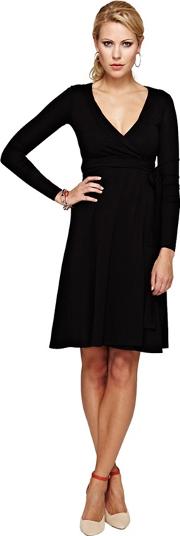 Black Wrap Dress In Clever Fabric