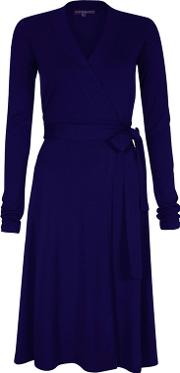 Blue Wrap Dress In Clever Fabric