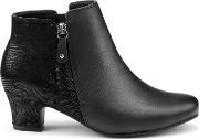 Black Leather delight Ankle Boots