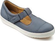 Blue Leather lily T Bar Shoes
