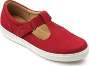 Red Suede 'lily' T Bar Shoes