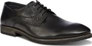 Black Leather carlos Luganda Derby Shoes