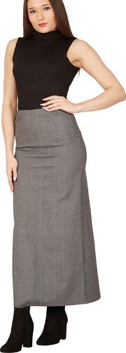 Grey Plain Maxi Skirt