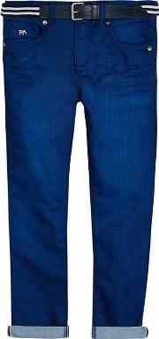 Boys Blue Belted Jeans