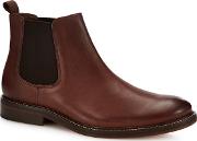 Chocolate Brown Leather parma Chelsea Boots