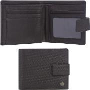 Black Leather Punched Wallet With Data Protection