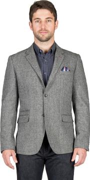 Grey Textured Weave Blazer