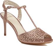 No. 1  Pink Diamante petra High Stiletto Heel T Bar Sandals