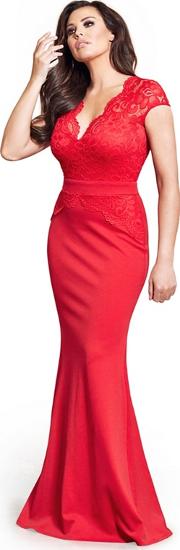 Sistaglam Love Jessica Red carly Petite Lace Slim Fitting V Neck Maxi Dress