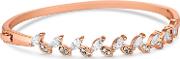 Rose Gold Cubic Zirconia Floral Bangle