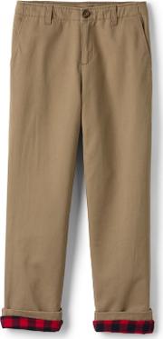 Boys Beige Iron Knee Flannel Lined Cadet Trousers