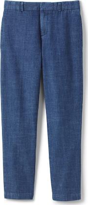 Boys Blue Tailored Chambray Trousers
