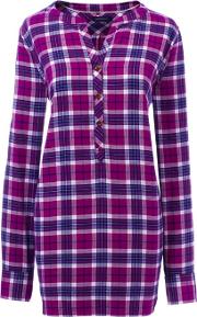 Purple Brushed Flannel Tunic