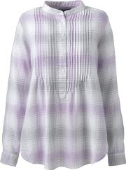 Purple Pintucked Brushed Cotton Tunic