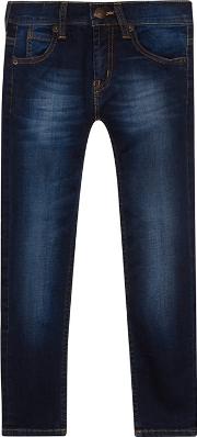 Levis Boys Dark Blue Mid Wash 511 Slim Fit Jeans