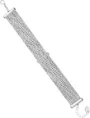 Silver Pave Bar Multi Row Bracelet