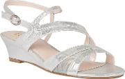 Silver desponia Shimmer Wedge Sandals