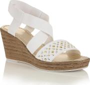 White Elastic chiara Wedge Sandals