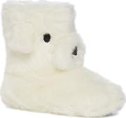 Cream Polar Bear Appliqu Slipper Boots