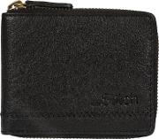 Black belmount Leather Zip Round Rfid Wallet