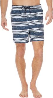 Big And Tall Navy And White Striped Swim Shorts