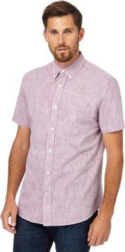 Purple Textured Regular Fit Shirt