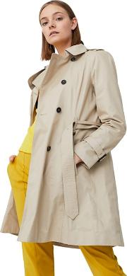 Cream 'polna' Double Breasted Trench Coat
