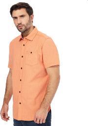 Big And Tall Orange Short Sleeved Patterned Shirt