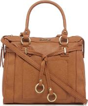 Brown Belted Ring Detail Tote Bag