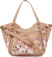 Natural Butterfly Embroidered Tote Bag