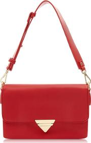 Red 'tina' Triple Compartment Shoulder Bag