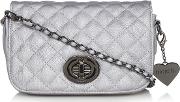 Silver Quilted Cross Body Bag