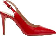 Red Cathy Slingback Court Shoes