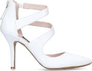 White florent Mid Heel Court Shoes