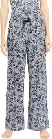 Grey Floral Printed Pyjama Trousers