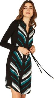 Multi Stripe duffy Stripe Shirt Dress