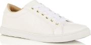 White Snake Patched Trainers